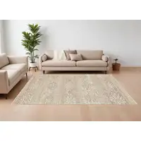 Photo of Brown and Tan Wool Southwestern Hand Knotted Area Rug