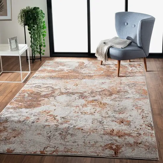 Brown and White Abstract Earth Area Rug Photo 7