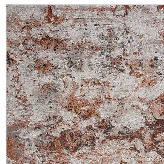 Brown and White Abstract Earth Area Rug Photo 7