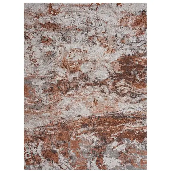 Brown and White Abstract Earth Area Rug Photo 2