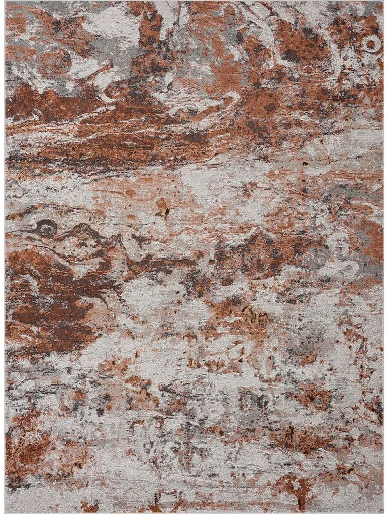 Brown and White Abstract Earth Area Rug Photo 1