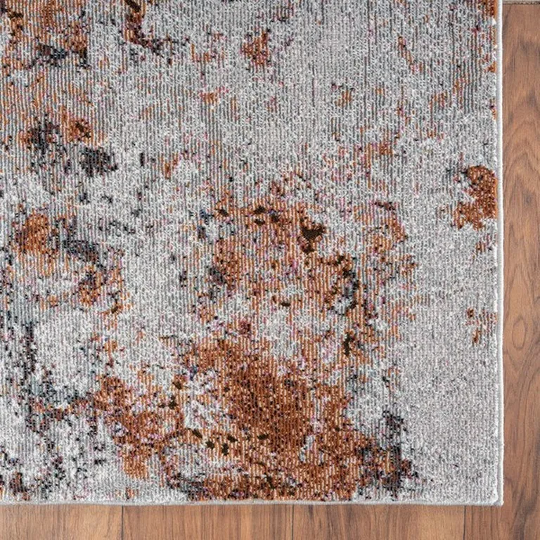 Brown and White Abstract Earth Area Rug Photo 4