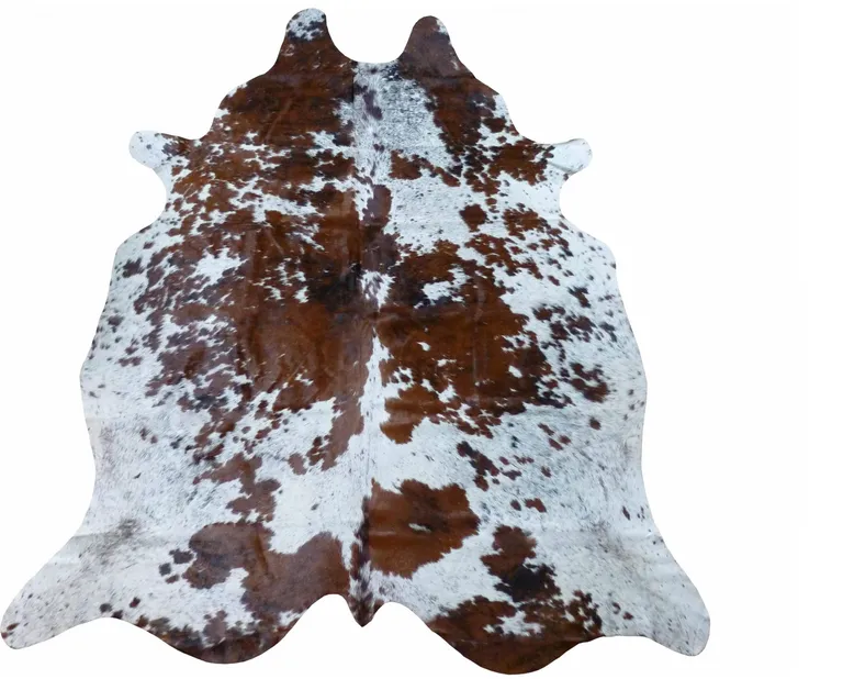 Brown and White Brindled Cowhide Rug Photo 1