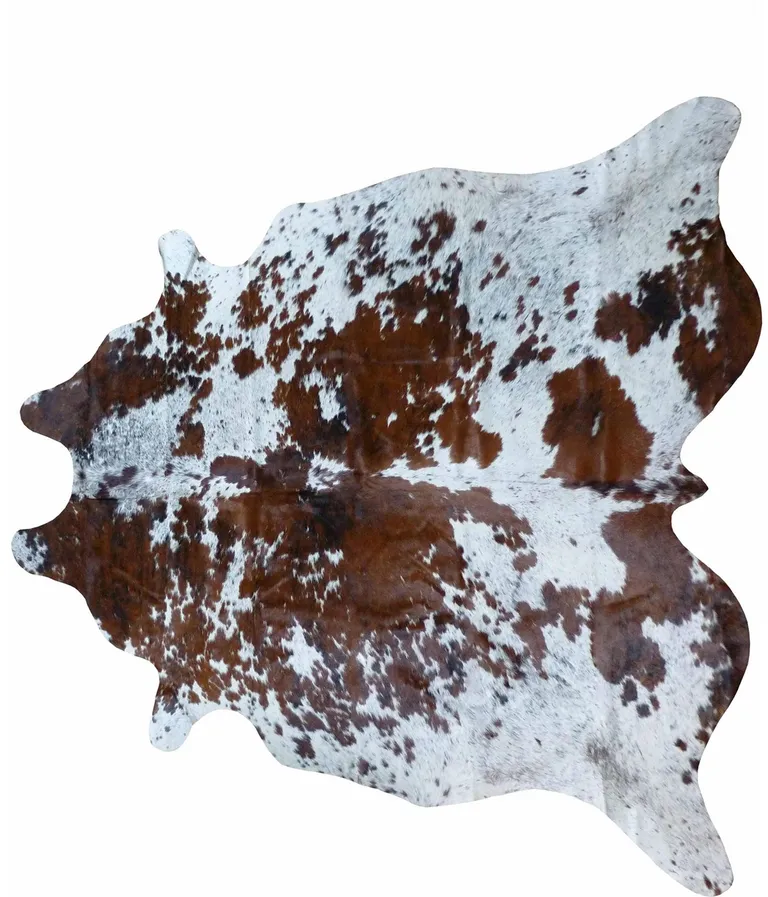 Brown and White Brindled Cowhide Rug Photo 2