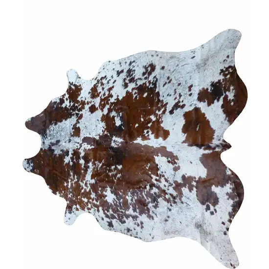 Brown and White Brindled Cowhide Rug Photo 2