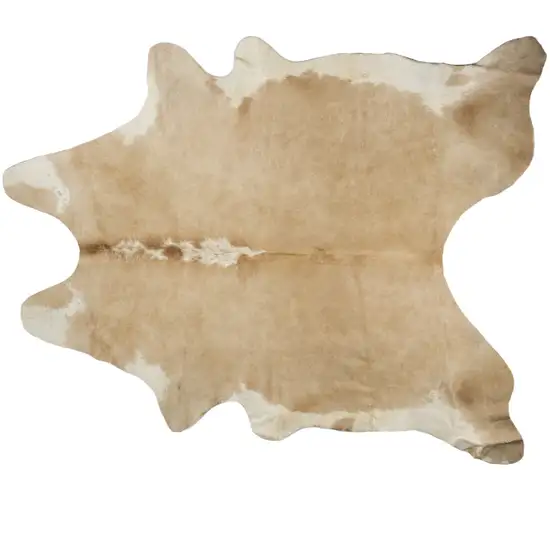 Brown and White Cowhide Hand Knotted Area Rug Photo 3