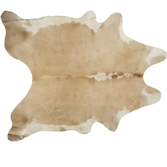 Brown and White Cowhide Hand Knotted Area Rug Photo 1