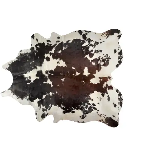 Brown and White Cowhide Hand Knotted Area Rug Photo 3