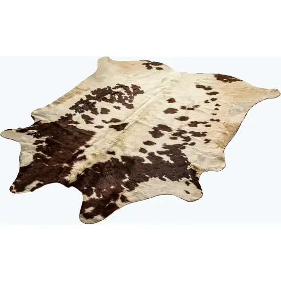 Brown and White Cowhide Hand Knotted Area Rug Photo 4