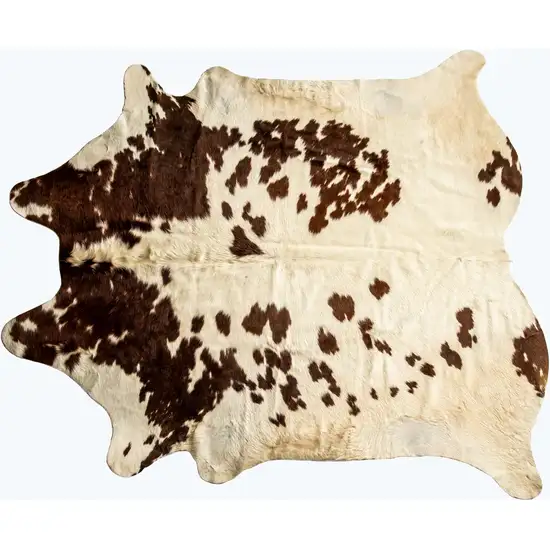 Brown and White Cowhide Hand Knotted Area Rug Photo 5