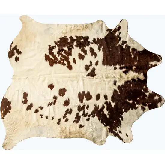 Brown and White Cowhide Hand Knotted Area Rug Photo 3