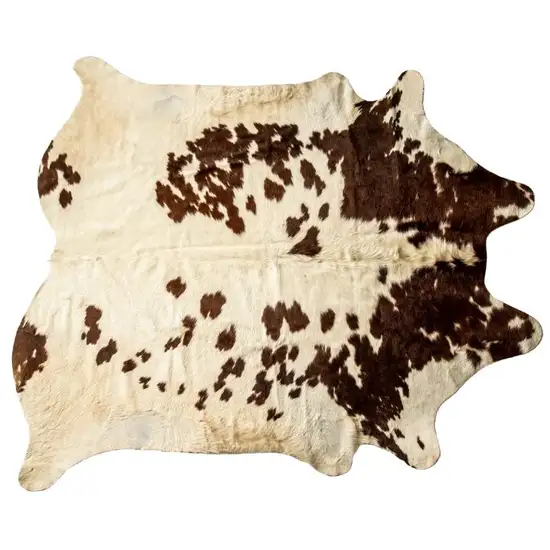 Brown and White Cowhide Hand Knotted Area Rug Photo 1