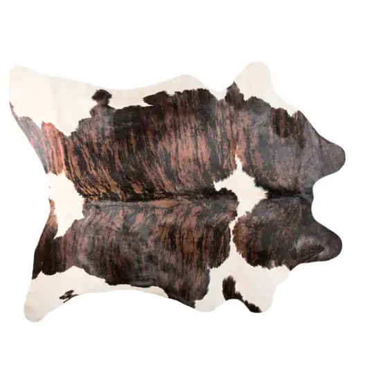 Brown and White Cowhide Hand Knotted Area Rug Photo 1