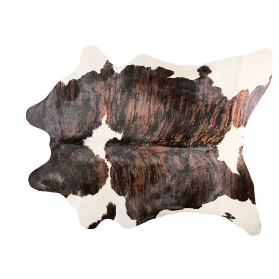 Brown and White Cowhide Hand Knotted Area Rug Photo 3