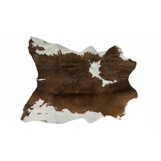 Brown and White Cowhide Hand Tufted Area Rug Photo 3