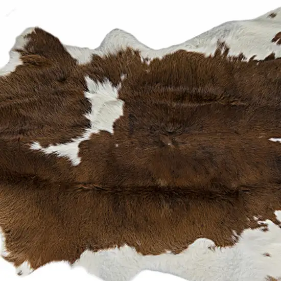 Brown and White Cowhide Hand Tufted Area Rug Photo 5