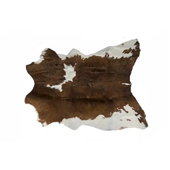 Brown and White Cowhide Hand Tufted Area Rug Photo 1