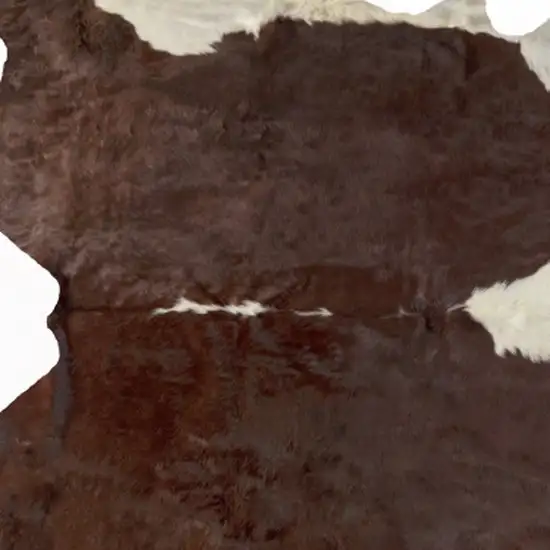 Brown and White Cowhide Handmade Area Rug Photo 4