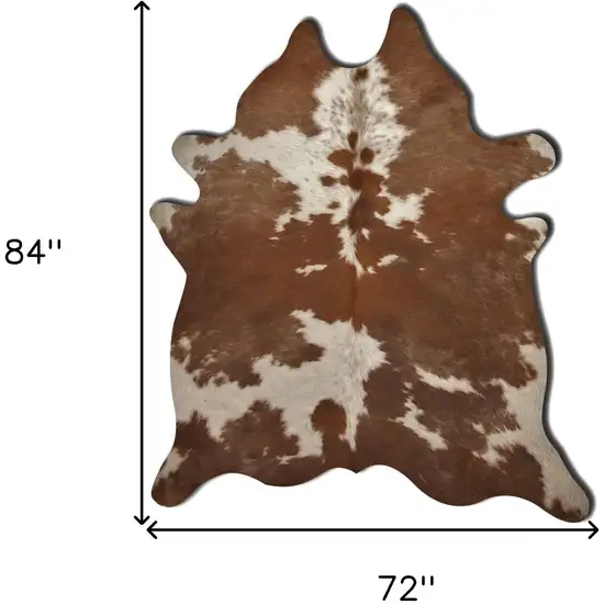 Brown and White Genuine Cowhide Area Rug Photo 3