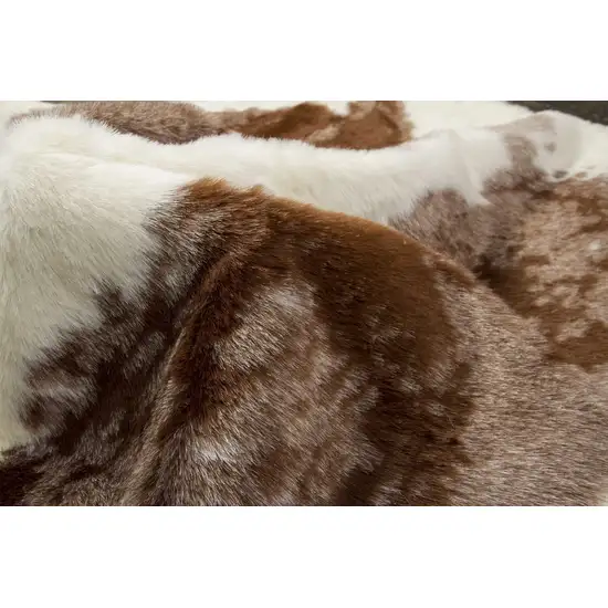 Brown and White Faux Hide Area Rug Photo 2