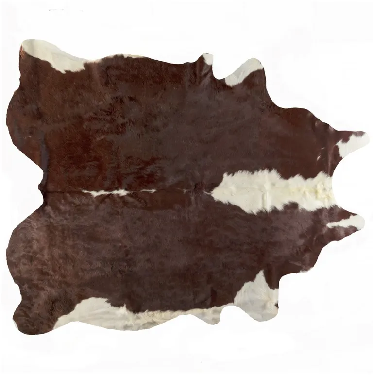 Brown and White Natural Cowhide Area Rug Photo 1