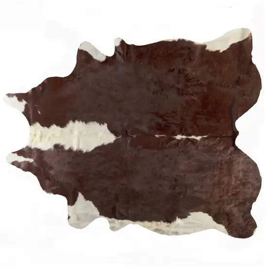 Brown and White Natural Cowhide Area Rug Photo 4