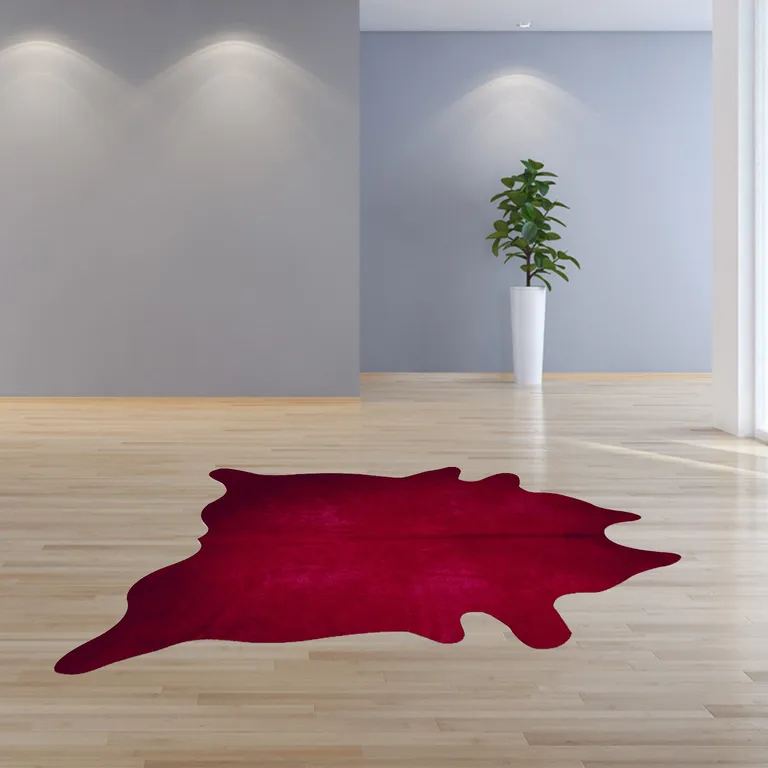 Burgundy Cowhide  Rug Photo 4