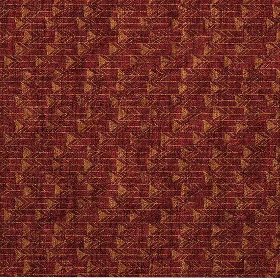 Burgundy Geometric Washable Non Skid Indoor Outdoor Area Rug Photo 6