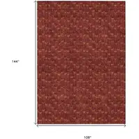 Photo of Burgundy Geometric Washable Non Skid Indoor Outdoor Area Rug