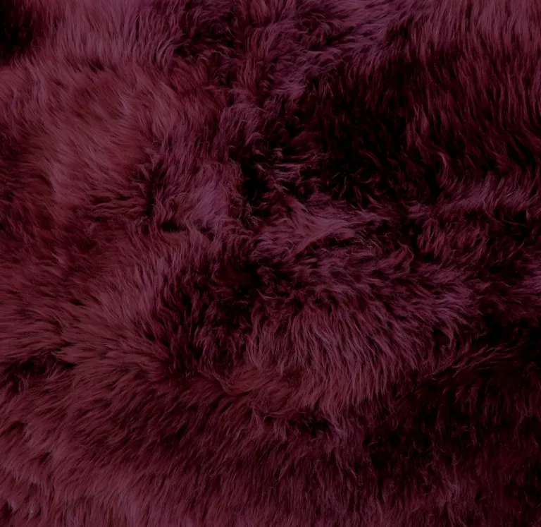 Burgundy New Zealand Natural Sheepskin Rug Photo 2