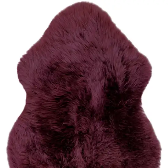 Burgundy New Zealand Natural Sheepskin Rug Photo 6