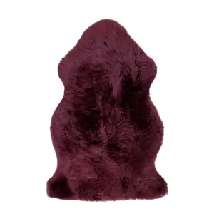 Photo of Burgundy New Zealand Natural Sheepskin Rug