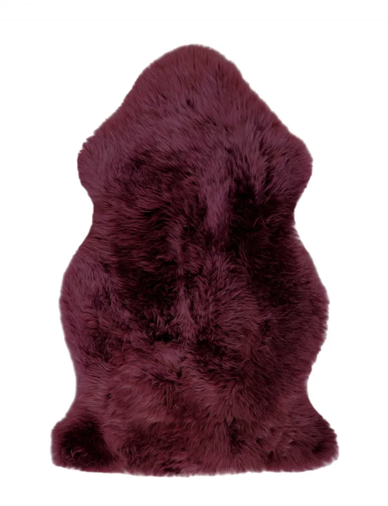 Burgundy New Zealand Natural Sheepskin Rug Photo 1