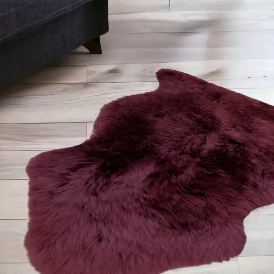 Burgundy New Zealand Natural Sheepskin Rug Photo 1