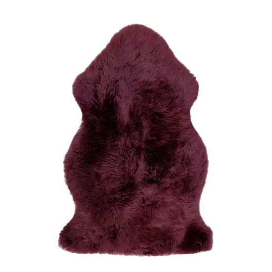 Burgundy New Zealand Natural Sheepskin Rug Photo 7