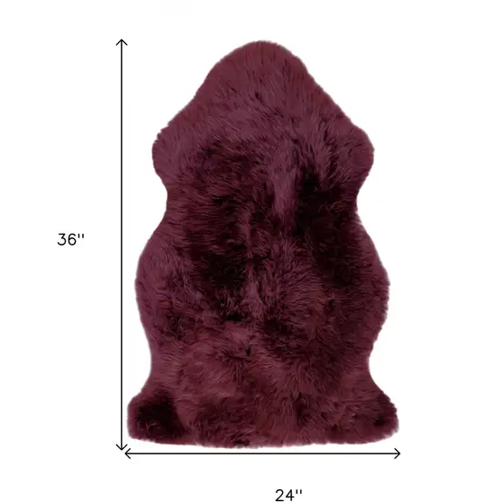 Burgundy New Zealand Natural Sheepskin Rug Photo 8