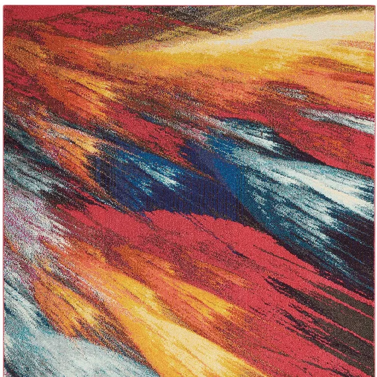 Burst Abstract Power Loom Non Skid Area Rug Photo 4