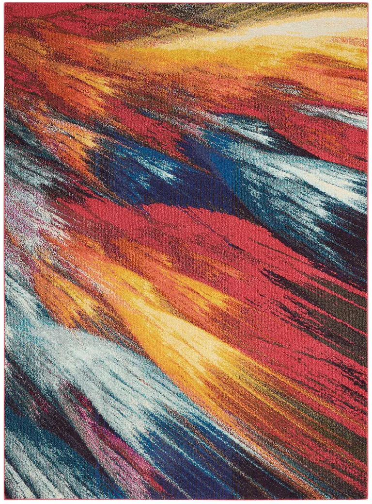 Burst Abstract Power Loom Non Skid Area Rug Photo 1