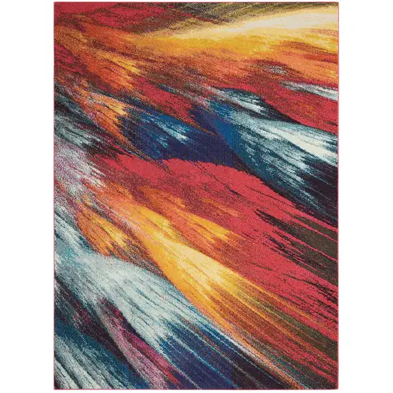 Burst Abstract Power Loom Non Skid Area Rug Photo 1