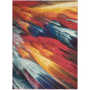 Photo of Burst Abstract Power Loom Non Skid Area Rug