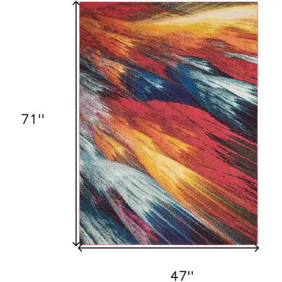 Burst Abstract Power Loom Non Skid Area Rug Photo 5