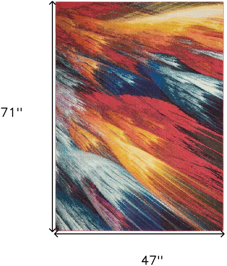 Burst Abstract Power Loom Non Skid Area Rug Photo 5