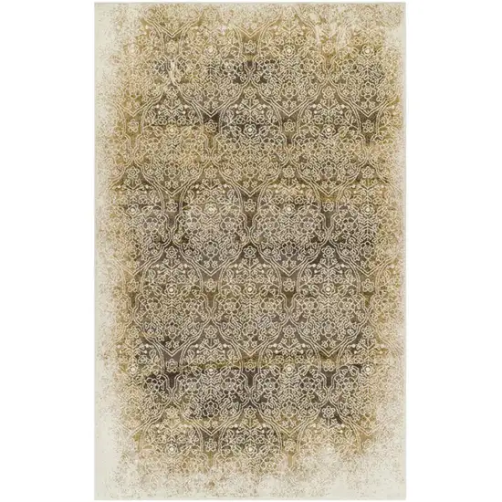 Camel Medallion Stain Resistant Area Rug Photo 1