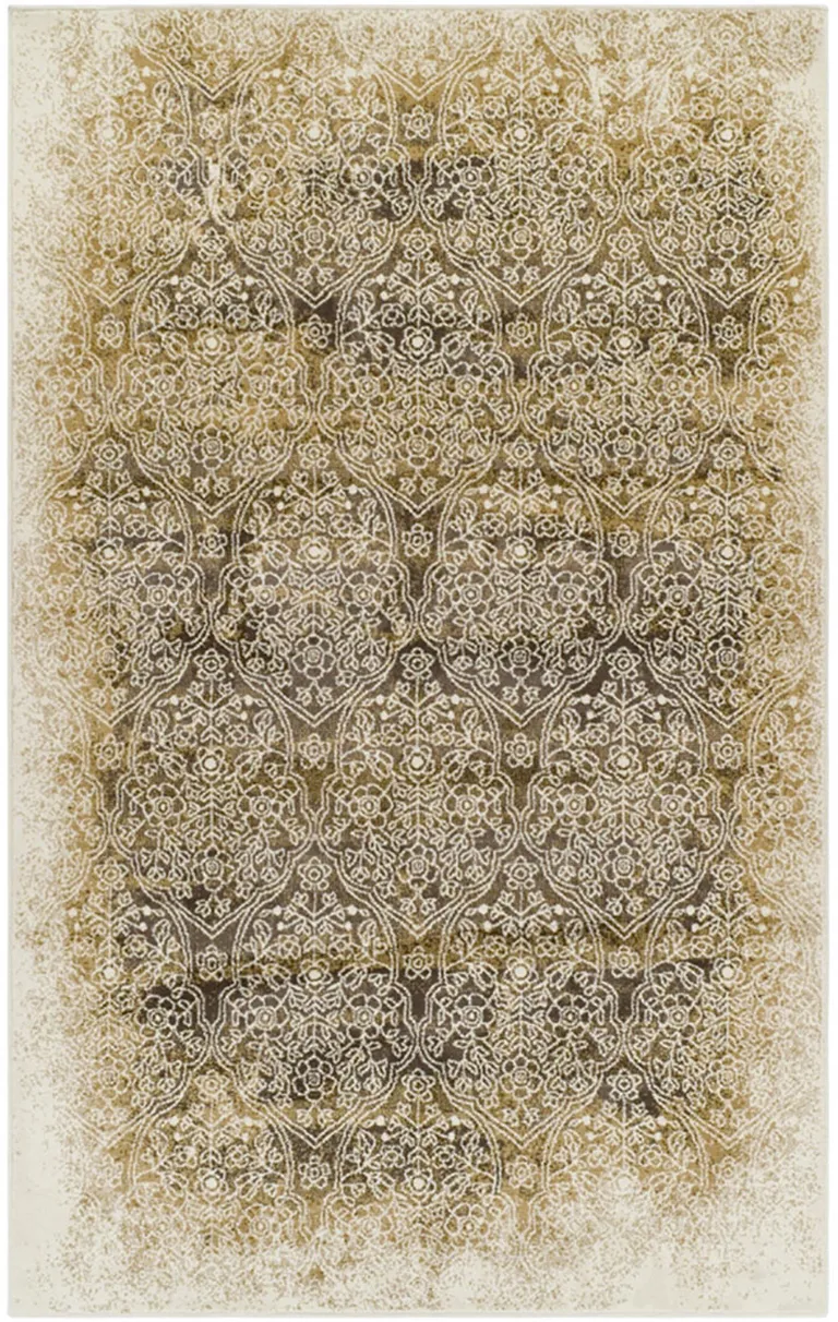 Camel Medallion Stain Resistant Area Rug Photo 1