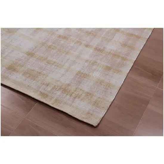 Camel Striped Hand Loomed Area Rug Photo 4