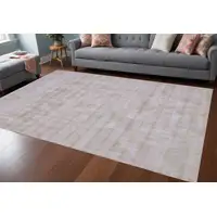 Photo of Camel Striped Hand Loomed Area Rug