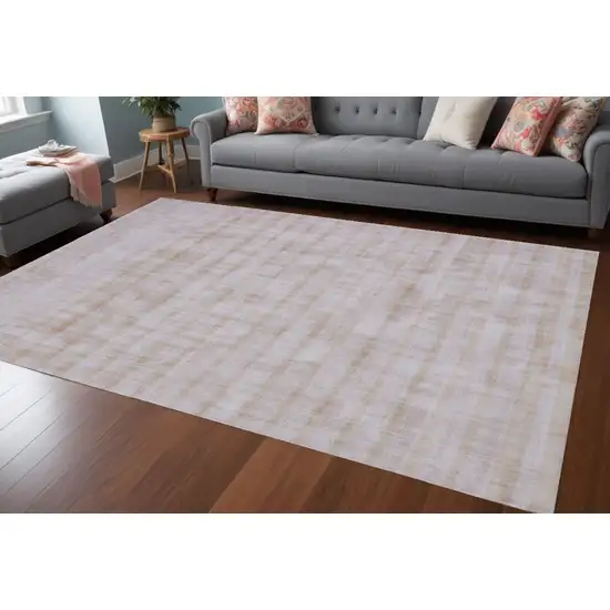 Camel Striped Hand Loomed Area Rug Photo 1