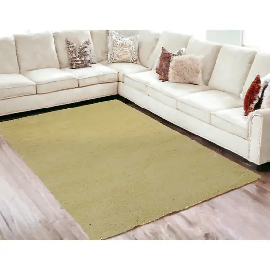 5'X7' Canary Yellow Indoor Shag Rug Photo 1