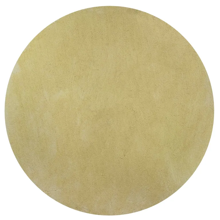 Canary Yellow Round Indoor Shag Rug Photo 1