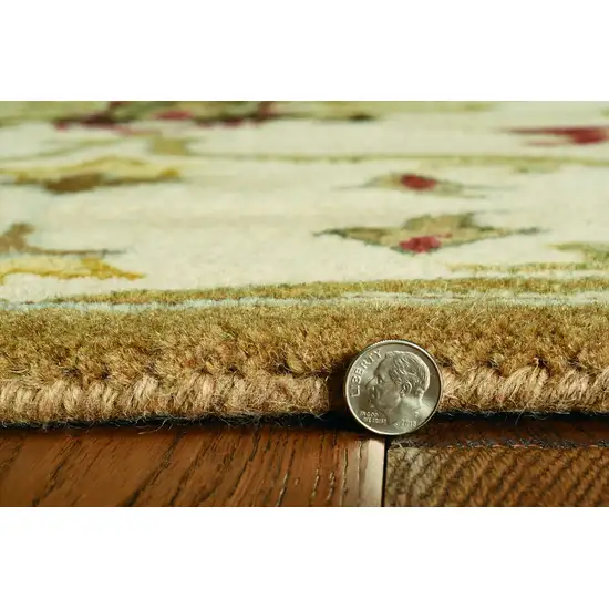 Champagne Beige Hand Tufted Traditional Floral Indoor Area Rug Photo 5